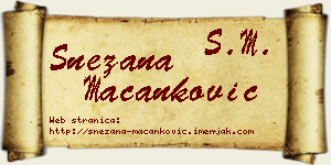 Snežana Macanković vizit kartica
